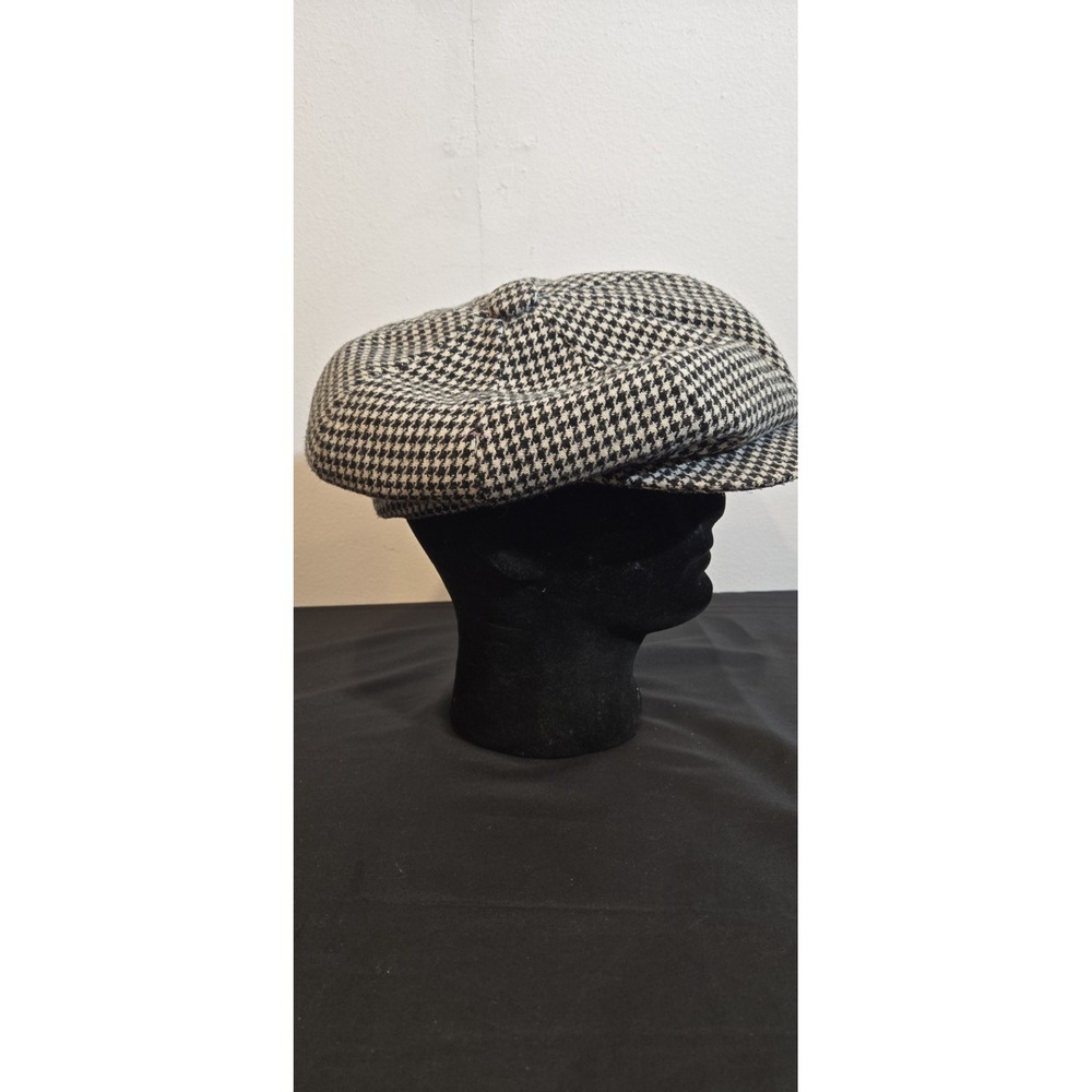 Vtg 90s New York Hat And Cap Company Oversized Houndstooth Newsboy Cap OSFA - Picture 4 of 9